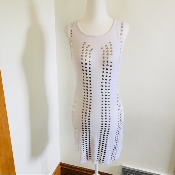 Long White Tank with Gold Silver Embellishment - Picture 4 of 8